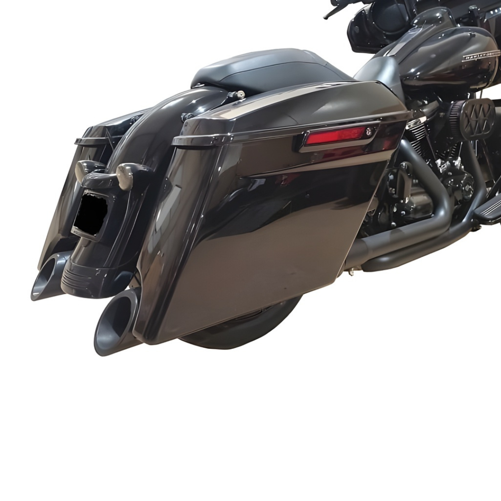TAB Performance 4.5" B.A.M. Stick Slip-On Mufflers – Black Finish Body for 2017-Up Harley Touring
