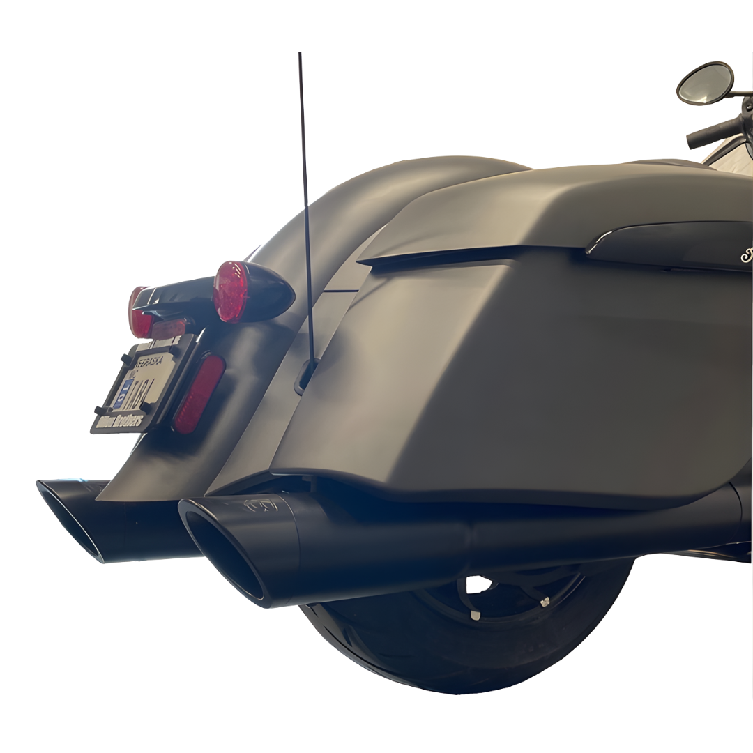 4.5" Black B.A.M. Sticks Exhaust Pipes | Indian Bagger Hard Bag