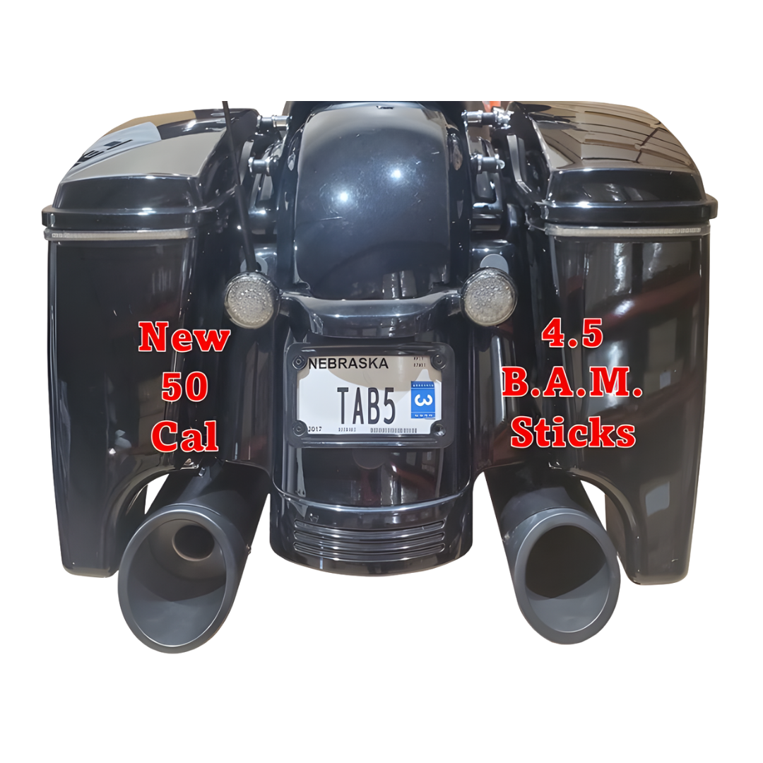 TAB Performance 5.0" 50 Cal Slip-On Mufflers | Black Finish for 2017–Up Harley-Davidson Touring Models