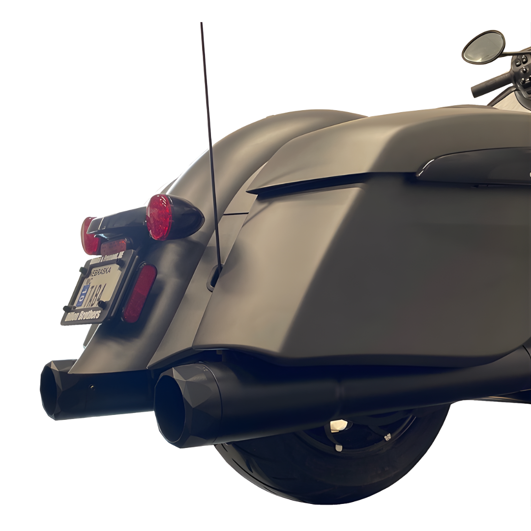 4.5" Black B.A.M. Sticks Exhaust Pipes | Indian Bagger Hard Bag