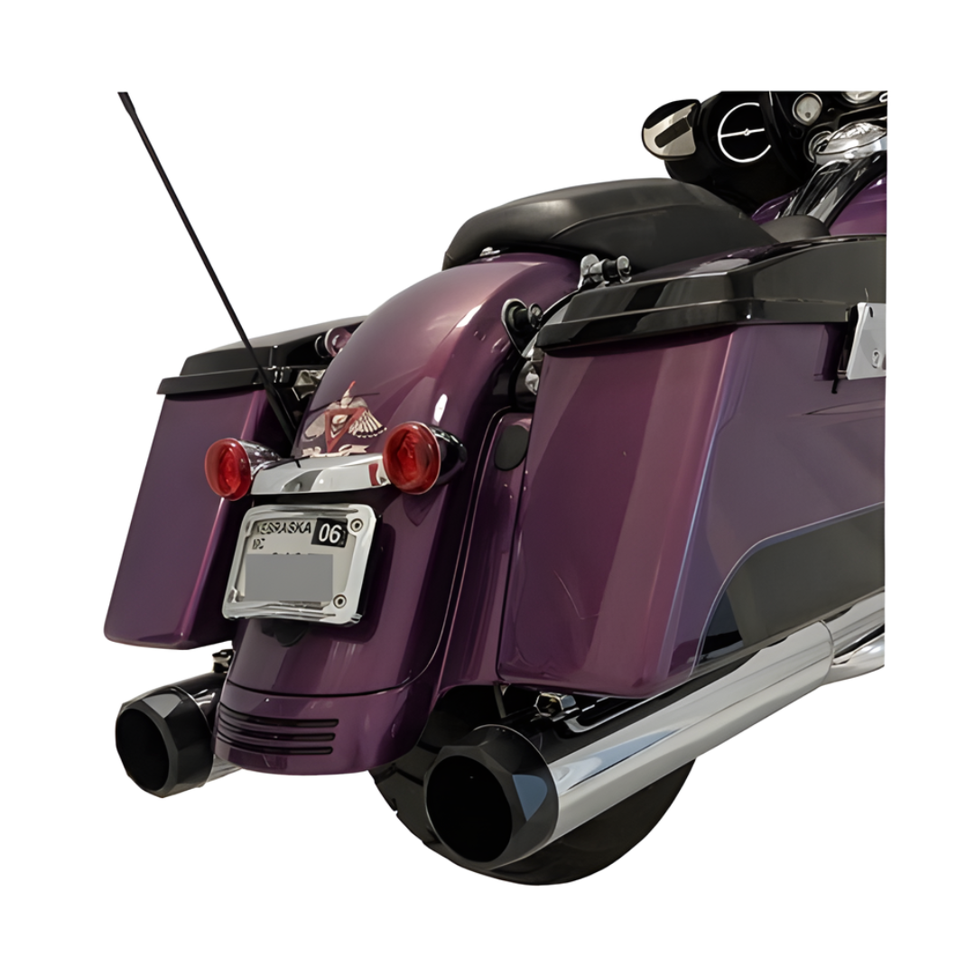 TAB Performance 4.5" B.A.M. Stick Slip-On Mufflers | Chrome Finish for 1995–2016 Harley Touring & 2009-Newer Trikes